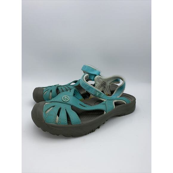 Keen Teal Rose Sandals Closed Toe Strappy Blue Gray Girls Size US 5 - Picture 2 of 7